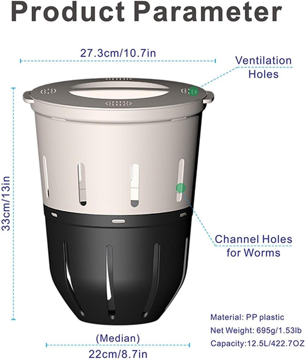 Compostbak Tuin - Composteerbak Bodem - Afval Verwerken - Begraven Model - 125 liter - Zwart