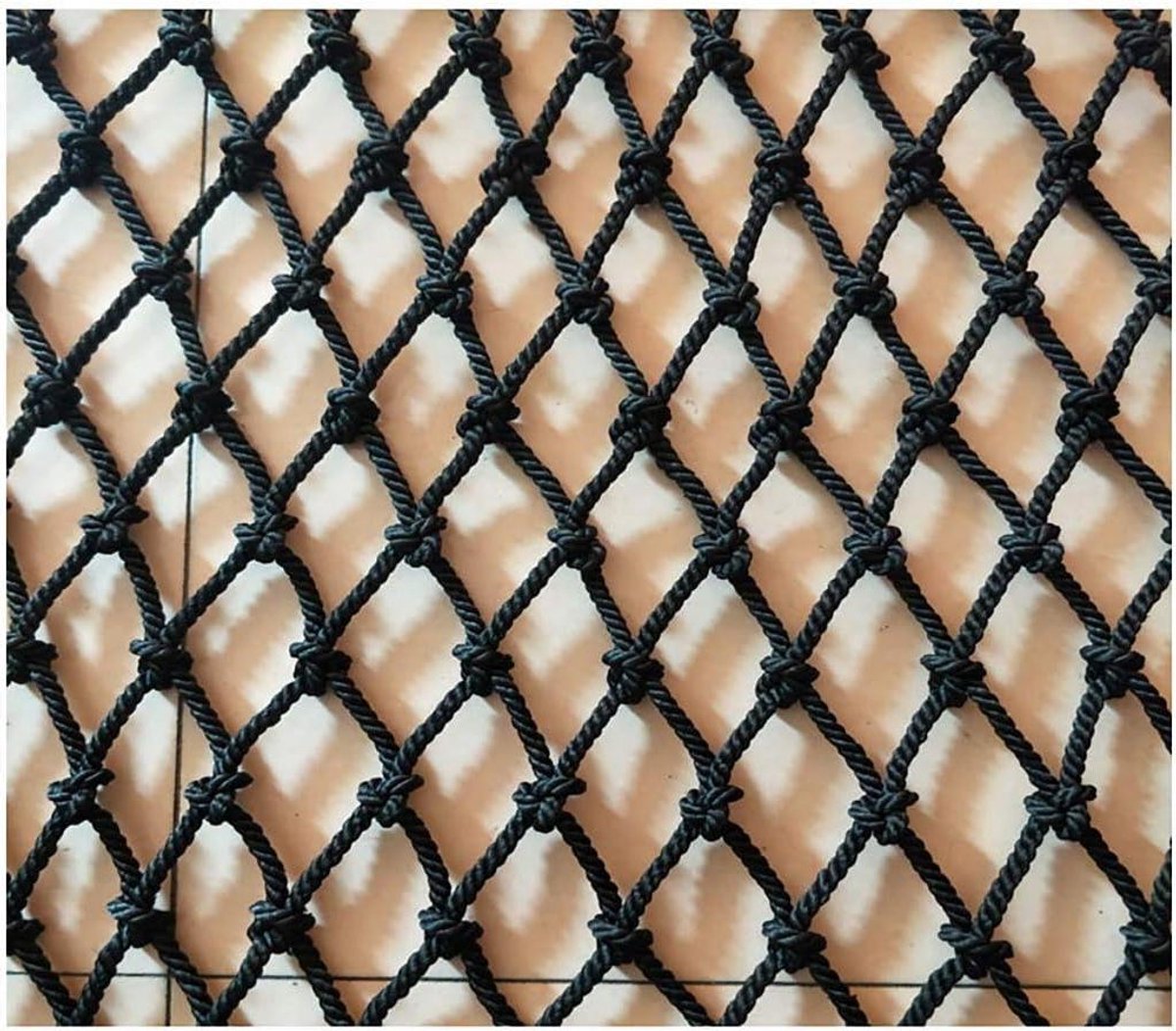 Veiligheidsnet Balkon - Kindernet Valbeveiliging - Kinderen Beveiligen - Handgeweven Kwaliteit - 6mm dik 12cm maas - Zwart