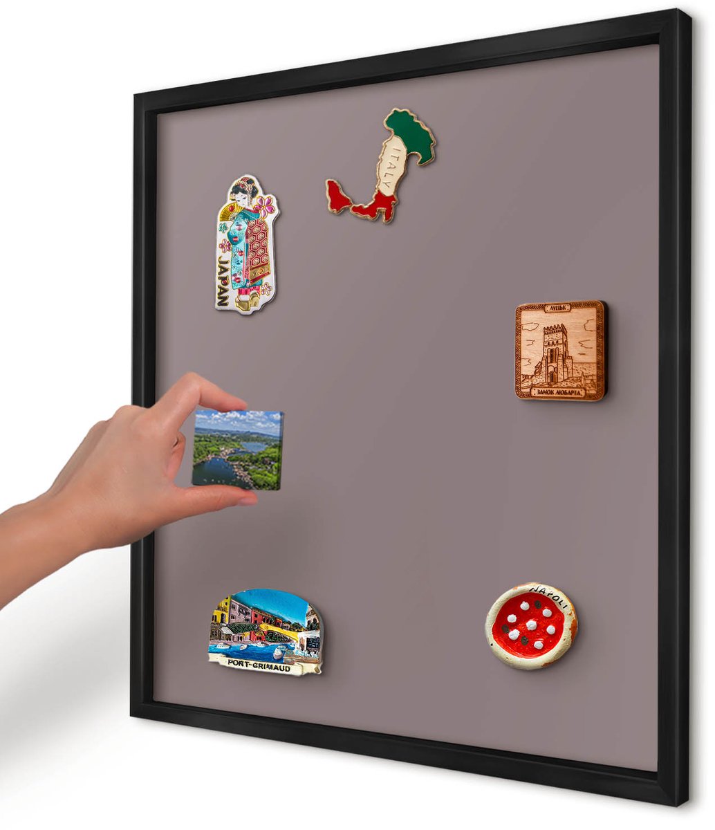 Artprintcave Roze Magneetbord mit Zwart Frame - 50x50 cm - Asbruin Wandbord Magnetisch - Minimalist Magnetisch Bord Voor Magneten - Achtergronden En Patronen