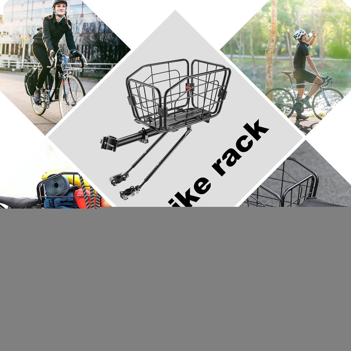Fietsmand Achteraan - Bagagedrager Fietsmand - Boodschappen Doen - Driehoekige Steun - 20L - Zwart