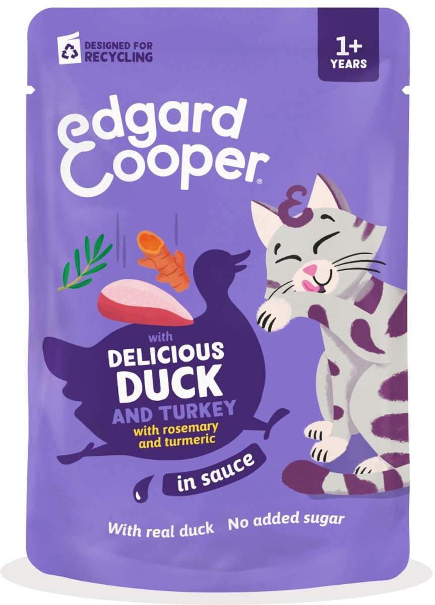 Edgard & Cooper Edgard & Cooper Eend & Kalkoen in Saus 85 gram