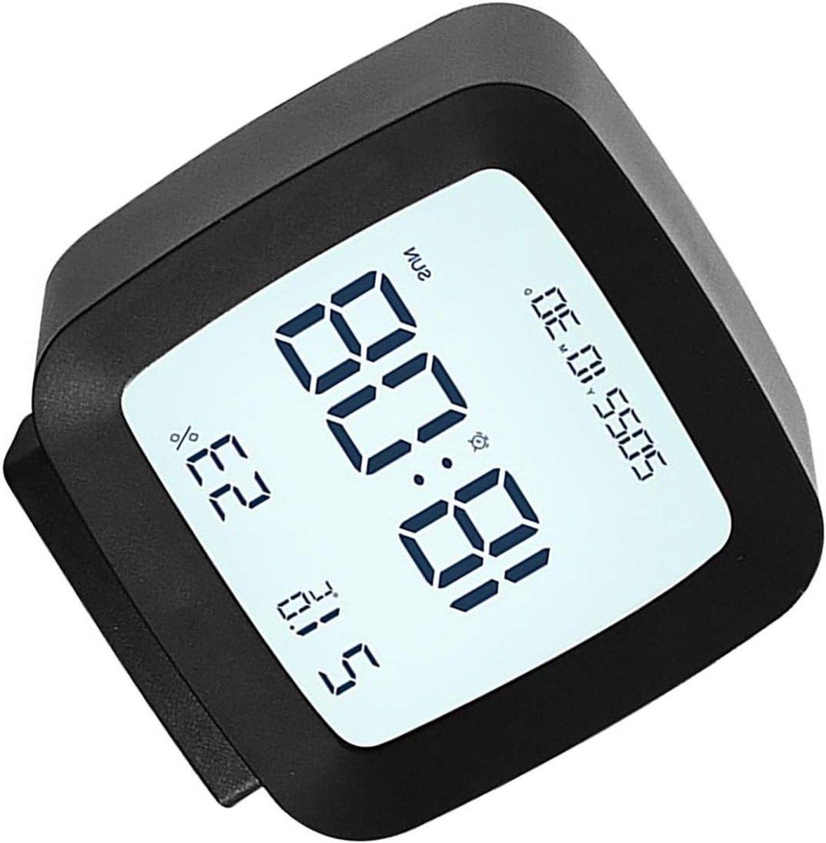 Digitale Kinderwekker - Kinderklok Alarm - Routine Ontwikkelen - Temperatuur Vochtigheid - 4 x 7.8 x 8.3 cm - Zwart