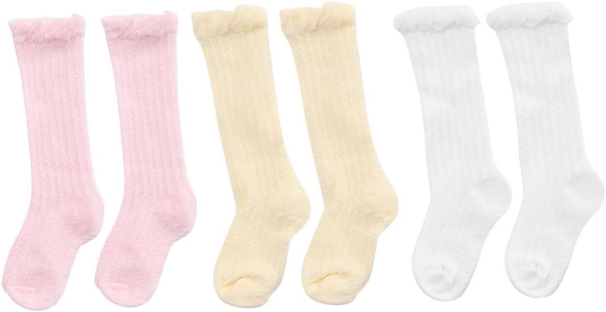 Babysokjes Katoen - Netsokjes Baby - Comfortabel Dragen - Ademend Mesh - 13x10cm - Assorti