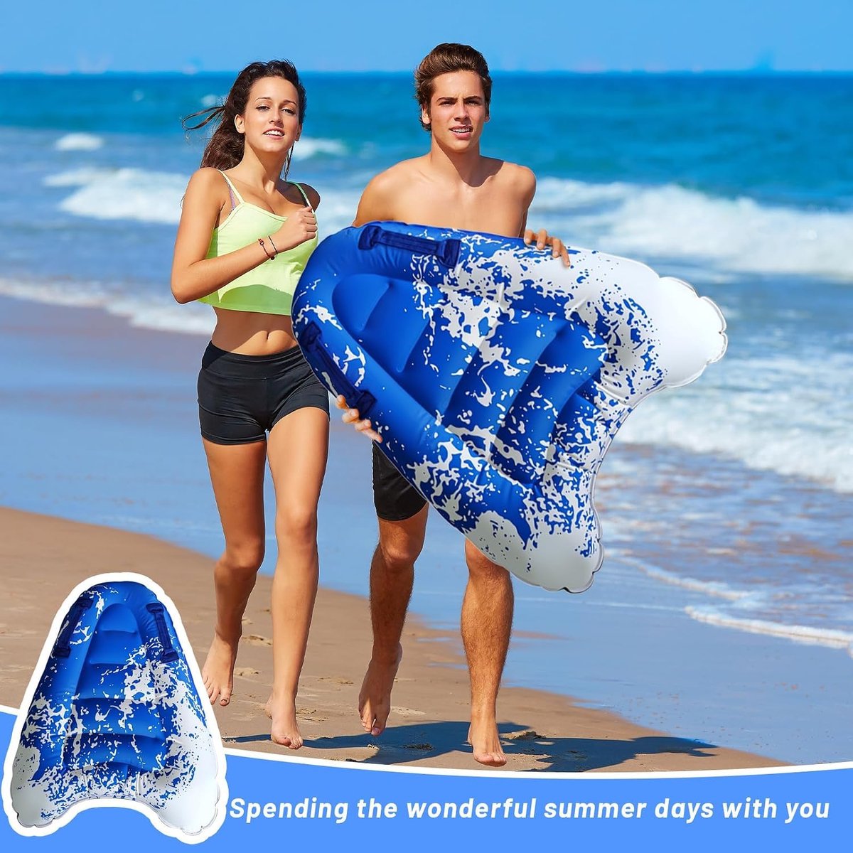 SnelShoppen - Beach Board 75 x 54.5 cm - Opblaasbare Surfplank voor Kinderen en Volwassenen - Duurzaam Oxford - Ideaal voor Strand, Zwembad en Surfen