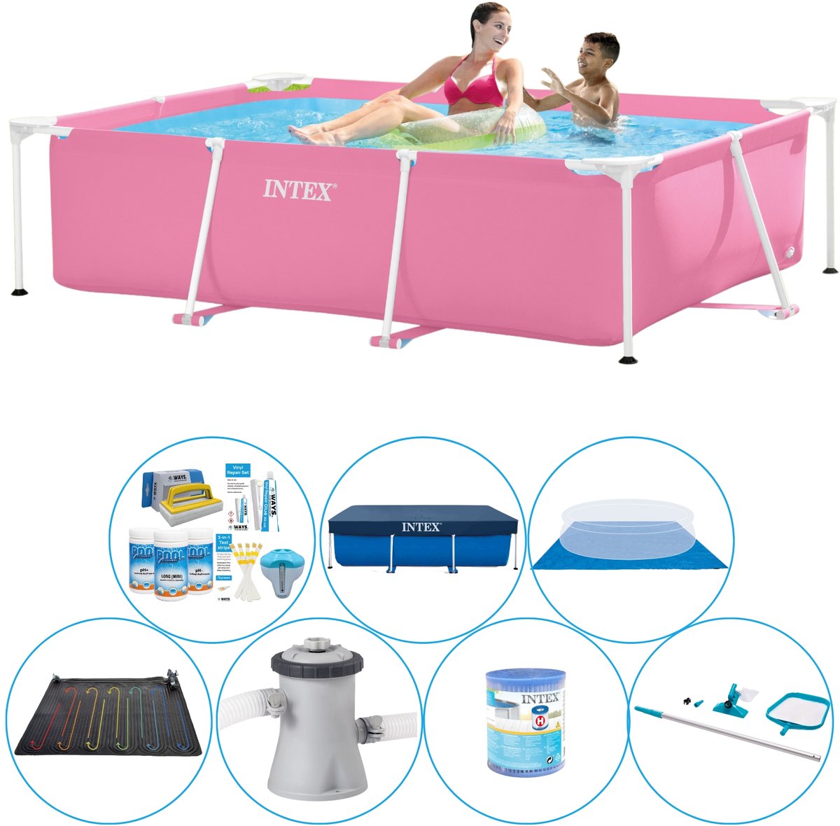Intex Frame Pool Zwembad Super Deal - 220 x 150 x 60 cm - Roze