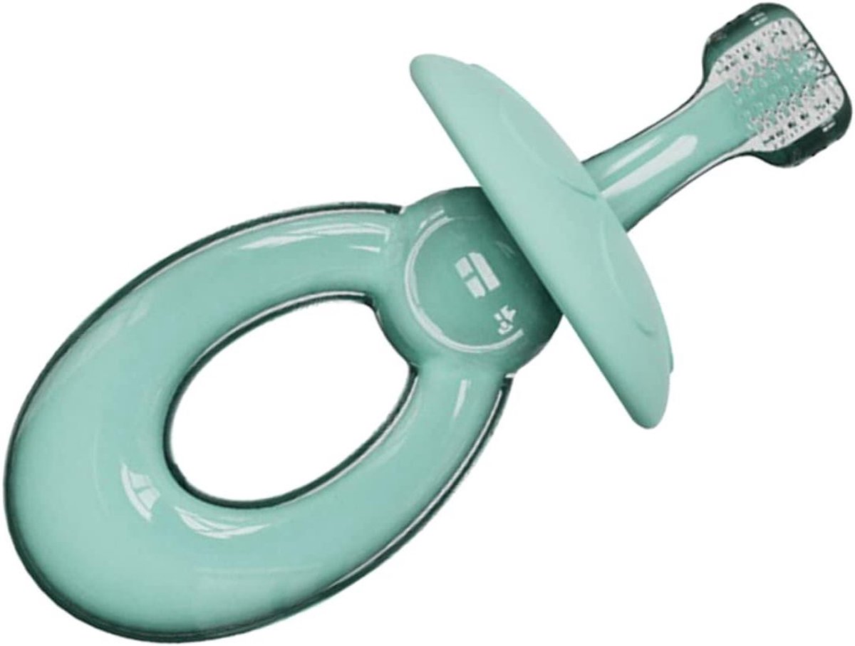 Driezijdige Tandenborstel - Baby Tandenborstel - Tandenpoetsen Leren - Siliconen Haren - 107 cm - Blauw