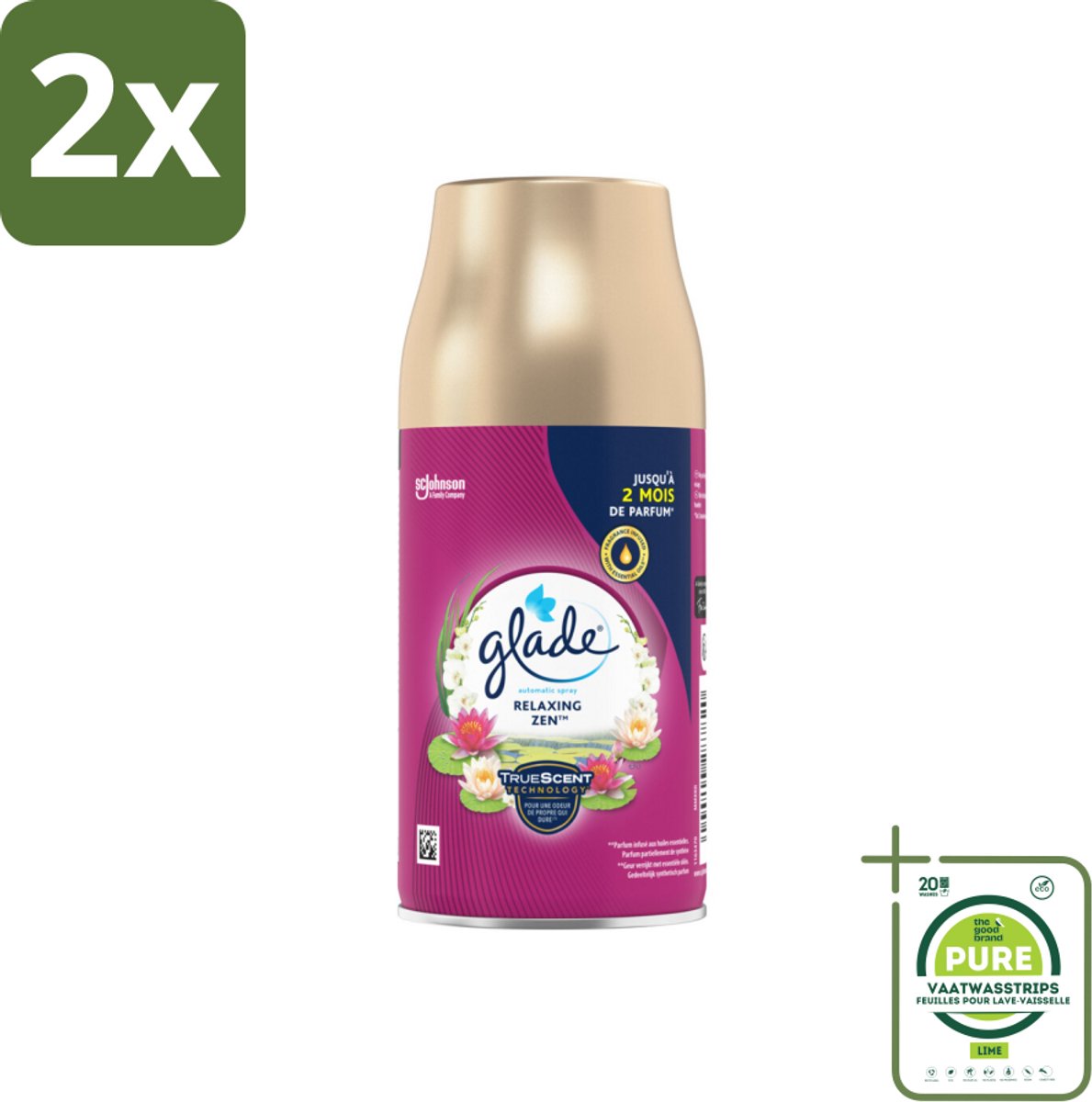 Glade - Navulling Automatische Spray - Relaxing Zen - 269 ml - Voordeelverpakking - 2 stuks - Glade automatische spray - Geurnavulling