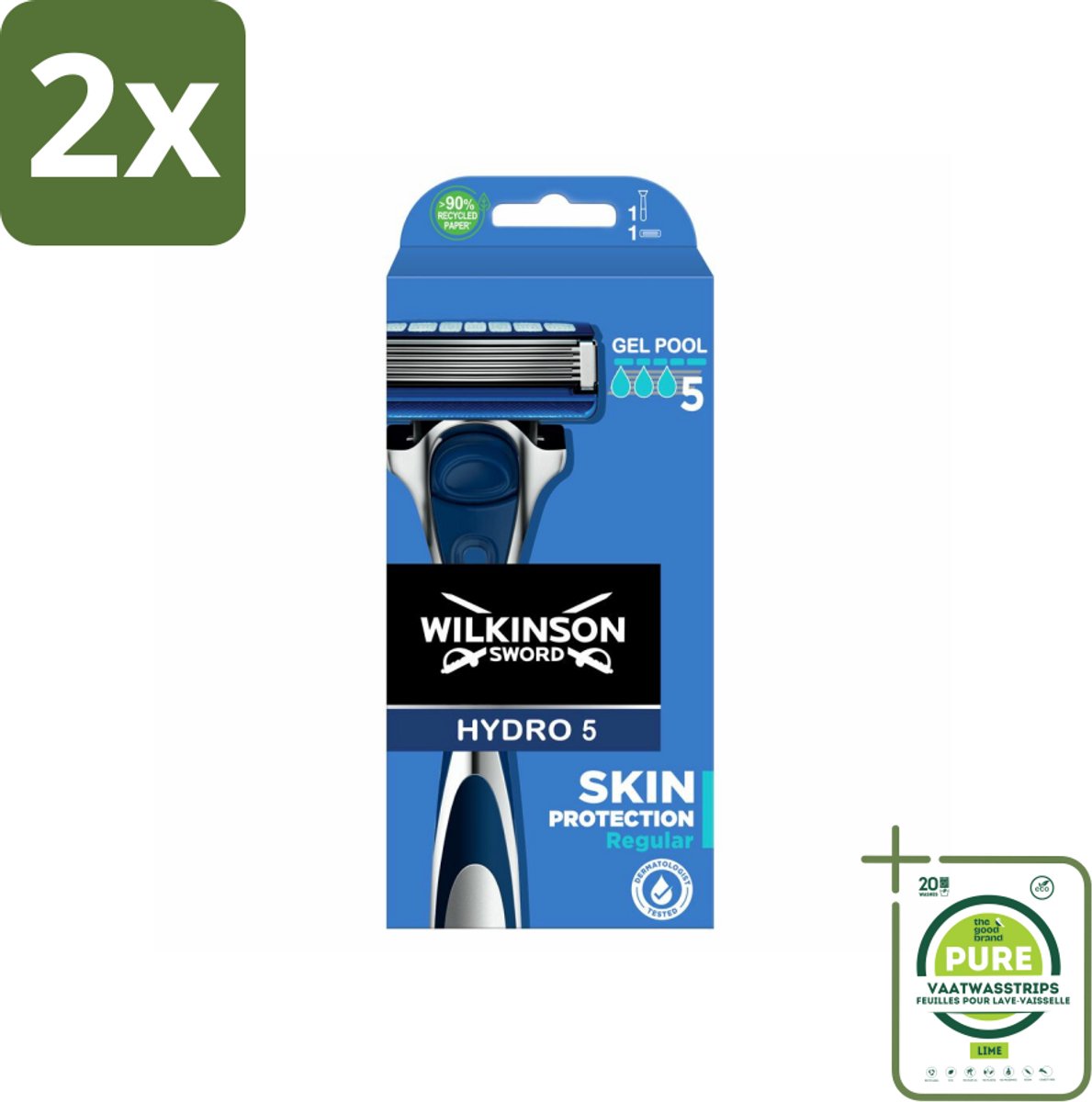 Wilkinson - Navulmesjes - Hydro 5 Skin Protection Scheermes Regular - Comfortabel - 1 mesje - Voordeelverpakking - 2 stuks - Scheermes - Hydro 5
