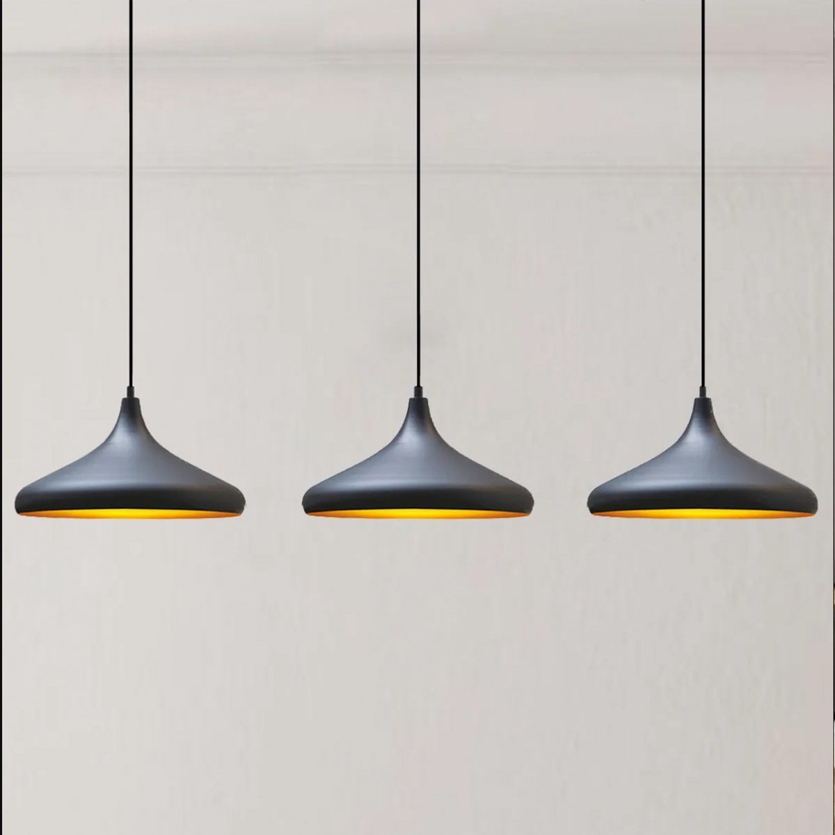 Bamyum Champion hanglamp, industriële Modern stijl, Ø35 cm, zwart metalen lamp