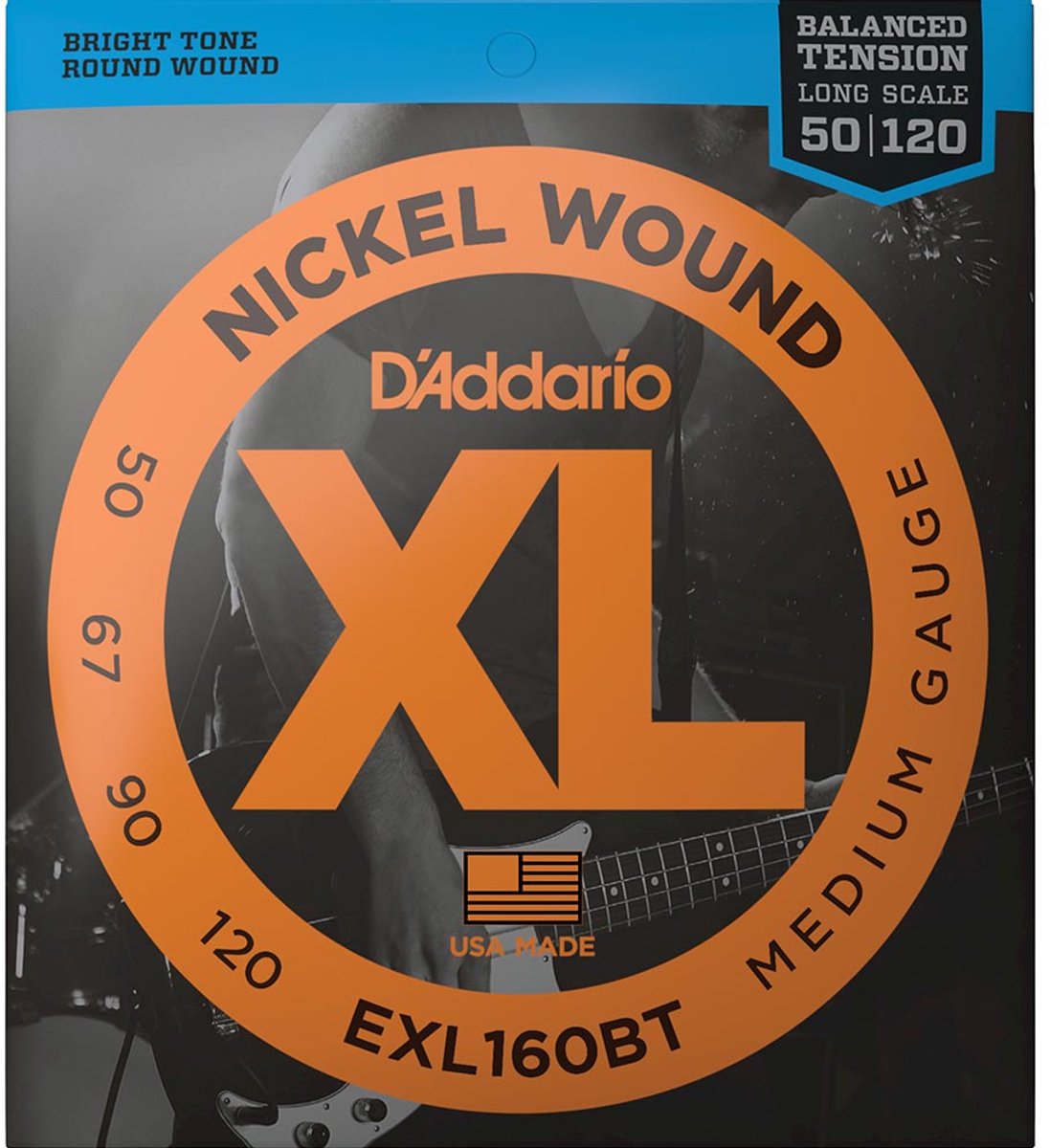 D'Addario EXL160BT Balanced Tension Medium 50-120 050 bassnarenset
