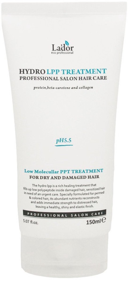 Lador Eco Professional Hydro LPP Treatment - Haarmasker En Conditioner - 150 Ml - Low Molecular Proteïne Behandeling - PH 5.5 - Intensief Herstellend Voor Droog En Beschadigd Haar