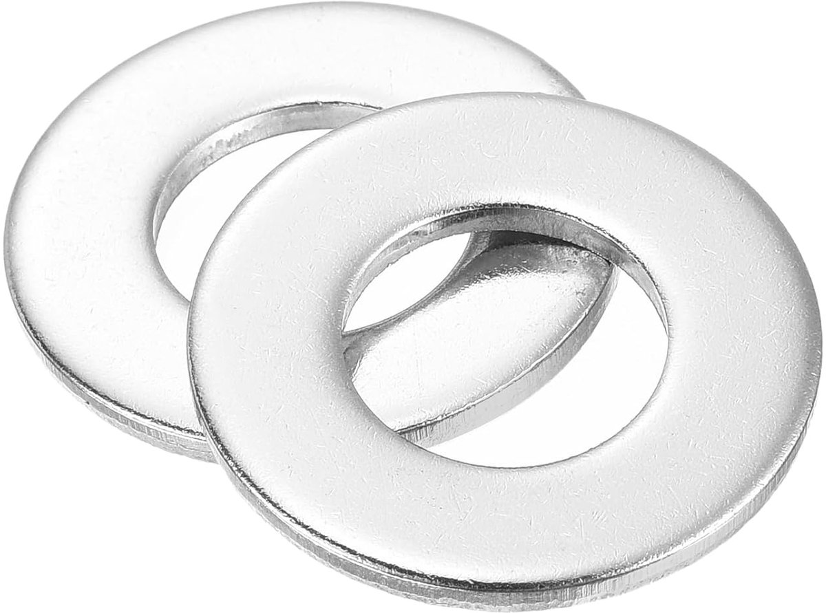 Platte sluitringen 1/2, roestvrij staal 304 0,531 inch ID x 1,062 inch OD x 0,095 inch dikte voor schroeven, fabrieken, reparaties, keukens, winkels en open bouwwerkzaamheden