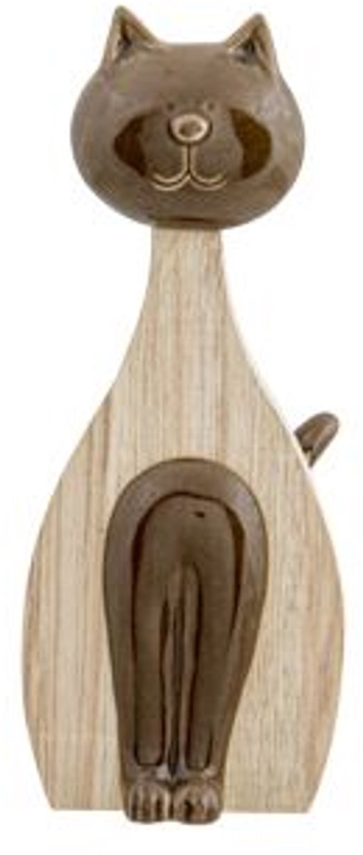 Cosy @ Home Kat Wood Look Bruin 8,7x5,5xh20,3cm Lang