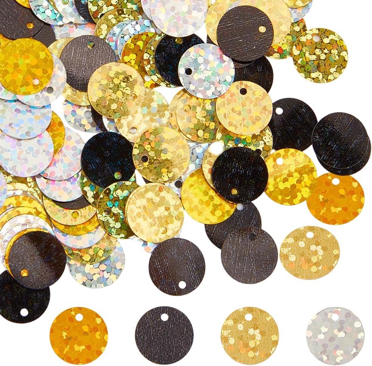 Pailletten 10 MM Grote Iriserende PVC Pailletten Losse Bulk Multi Kleur met Gat Borduurwerk Spangles Paillettes voor Naaien Sieraden Maken Kleding Decoraties Diy