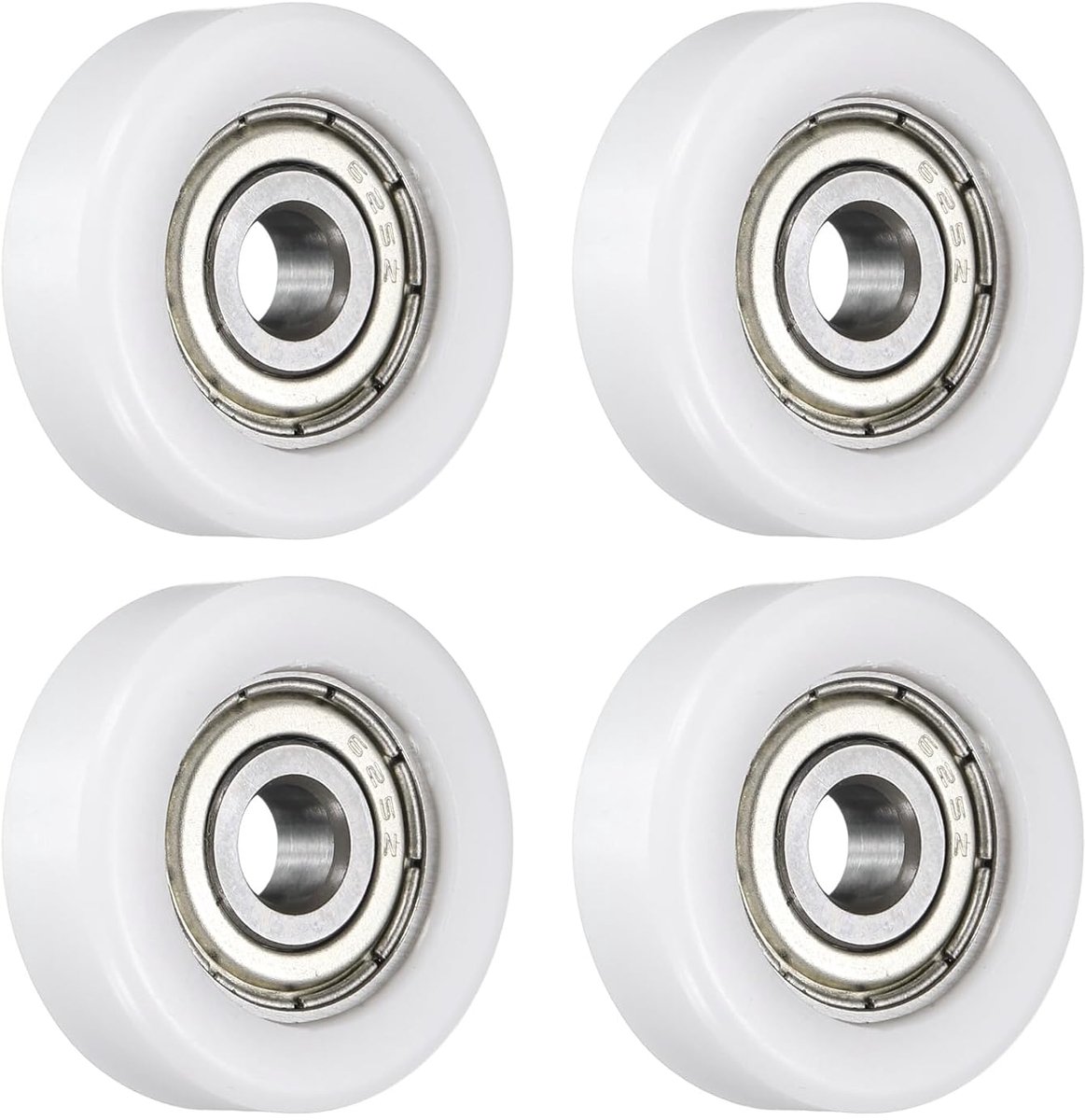 4 st. Rol-Idler-lagerrol 5x22x7mm, transportwielwielplatte rol met 625ZZ lager voor meubel-hardware-accessoires (wit)