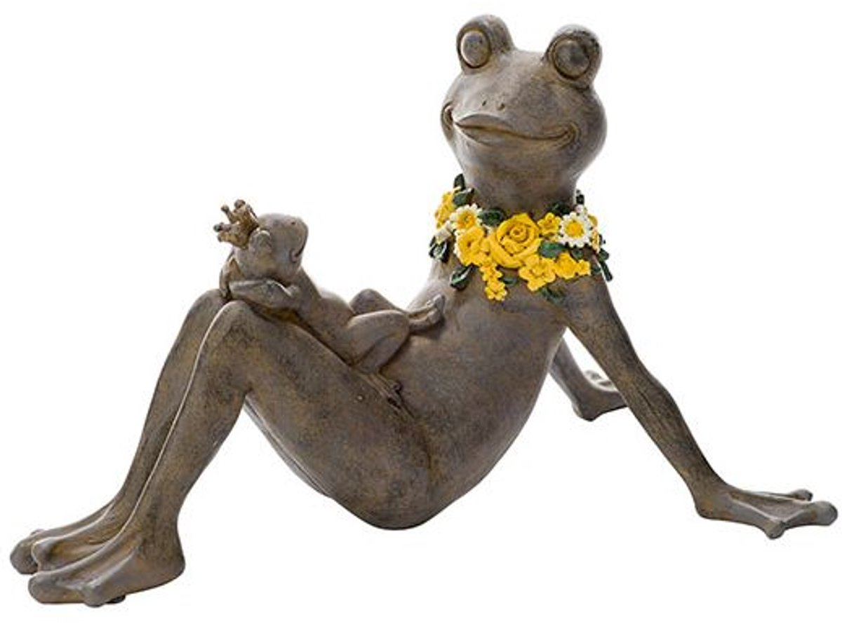 Beeld Frog Sitting Grijs 35,5x21,5xh21,5 Cm Resin