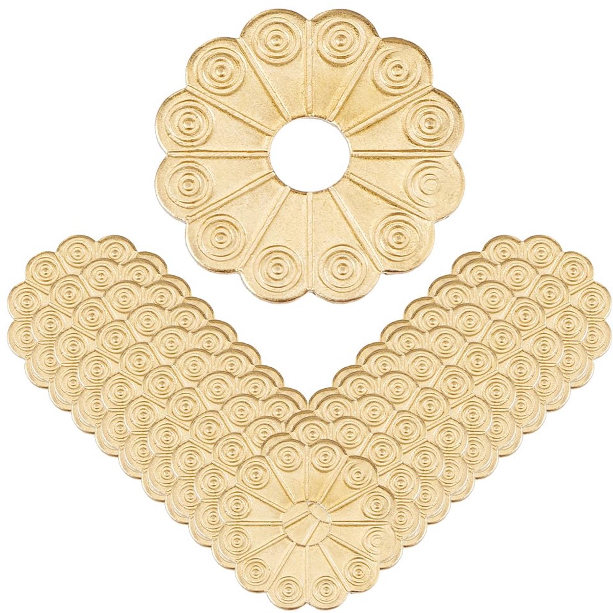 20Pcs Messing Achterplaat Wasmachines 2.4Cm Klassieke Meubels Decoratie Pakking Bloem Hardware Accessoires Voor Doos Handgrepen Knoppen Meubels Kast Gouden