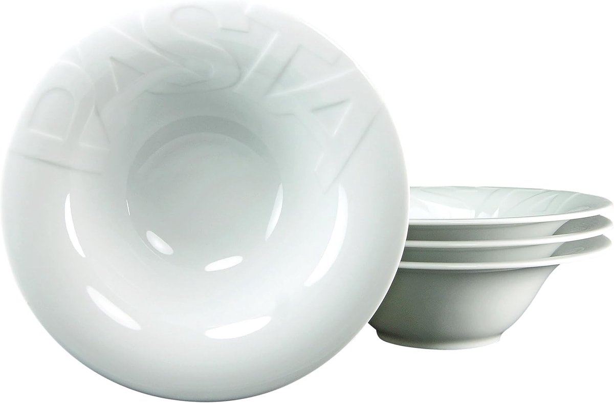 16580, serie GOURMET, serviesset pastaborden 30cm 4-delig, 32 x 32 x 14 cm, wit