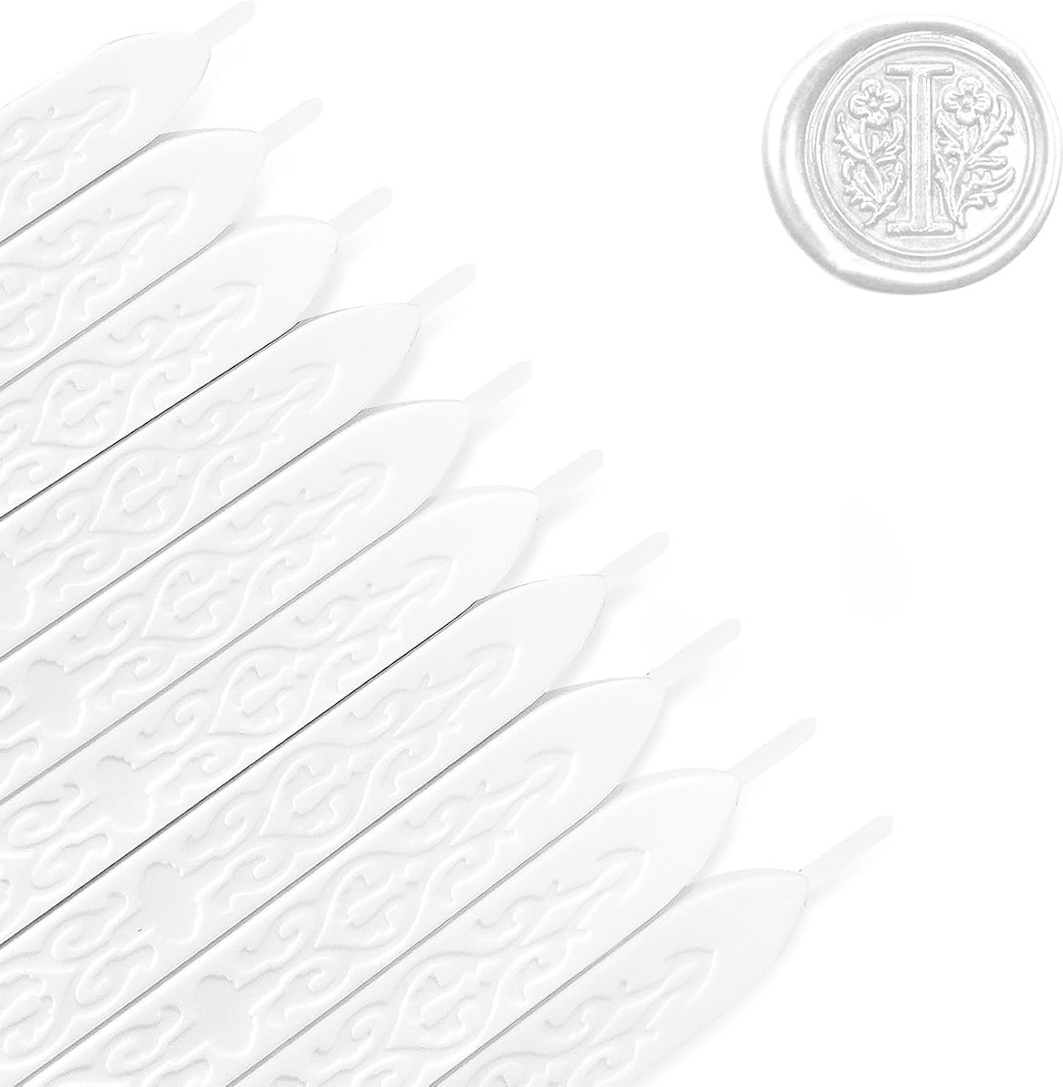 10 stuks zegelwas wit met lonten, vintage afdichtingswas, waszegelstok, zegelwas, witte zegellak voor brief en waszegel stempel (wit)