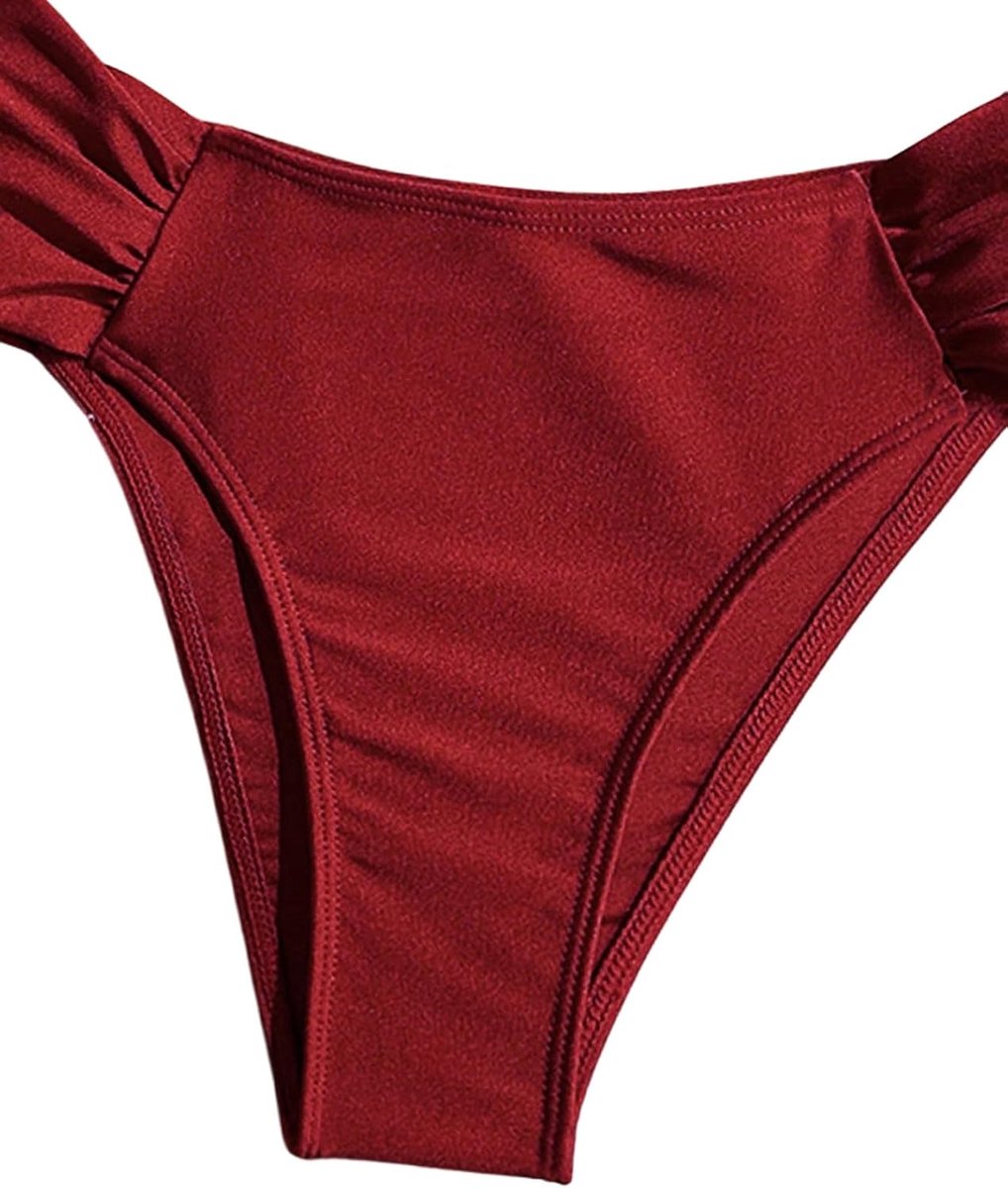 Bikini dames set met metalen decor badpak set spaghetti bikini bovendeel en bikini broek tweedelige badmode set zwemkleding strandoutfit