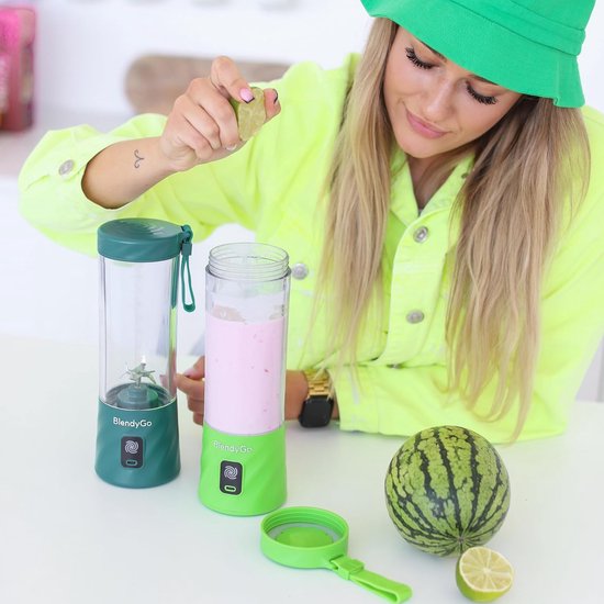 Draagbare Blender - Smoothie Maker - Gezonde Drankjes Maken - Krachtige 6-Blads Systeem - 550 ml - Zwart — afbeelding 5