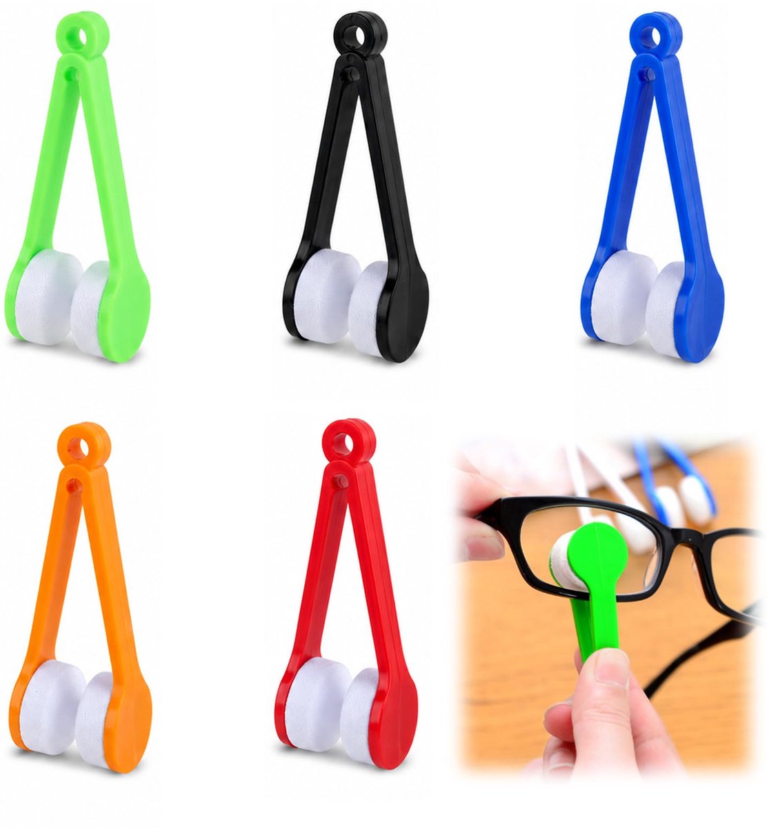Brillenreiniger, mini-zakreiniger voor brillen en zonnebrillen, microvezel reinigingsborstel voor brillenglazen, Peeps brillenreiniger voor bijziendheid, sleutelhangerdesign