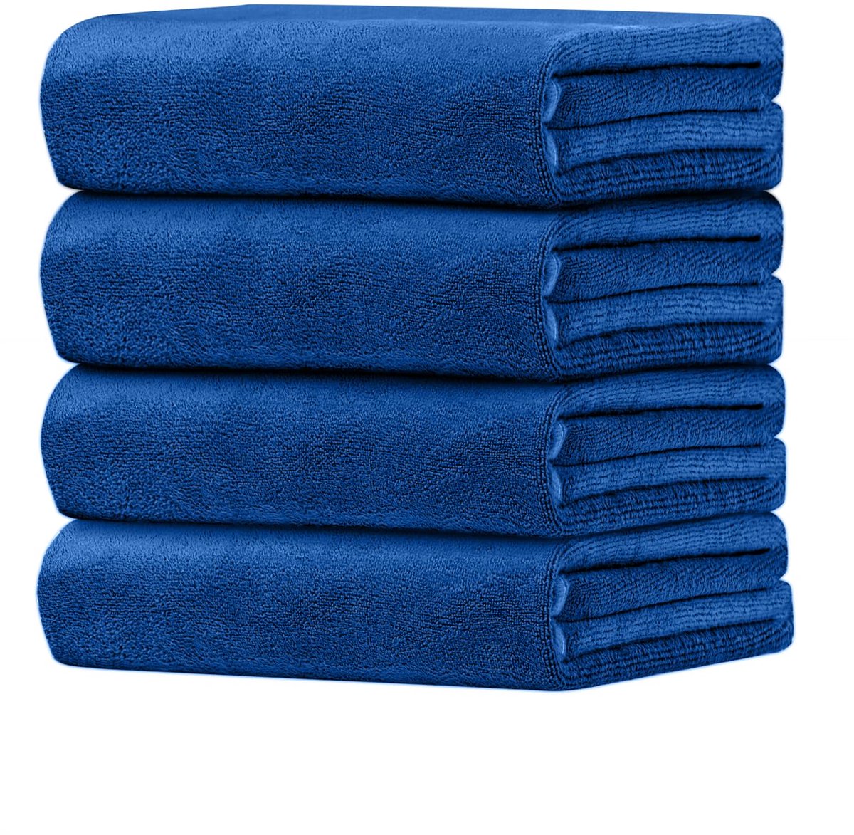SnelShoppen - Zepphi Badhanddoeken Set van 4, Groot 100 x 50 cm, Zachte en Absorberende Microvezel en Katoen, Ideaal voor Sauna, Bad en Sport, Inclusi