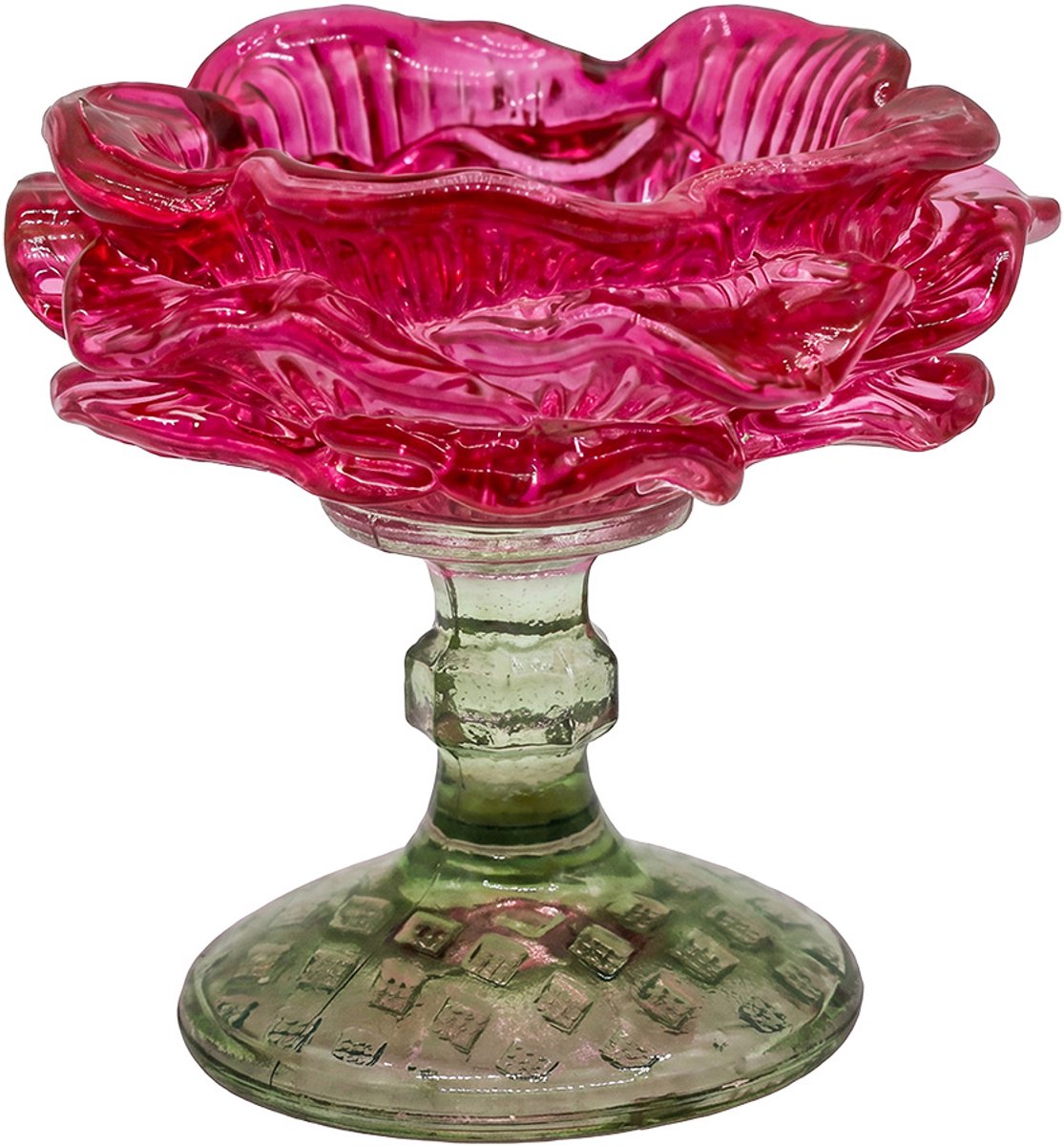 Clayre & Eef Waxinelichthouder Roze Glas