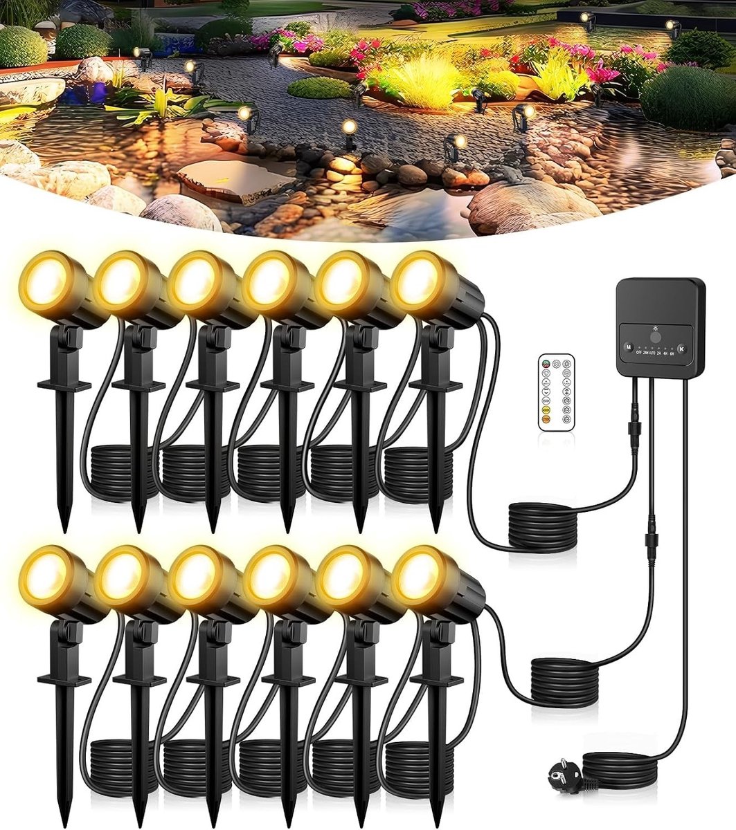 LED-buitenspot met Spike - IP66 - Waterdicht - Warmwitte en Koudwitte Instelbare Lamp - Voor Tuin en Buiten