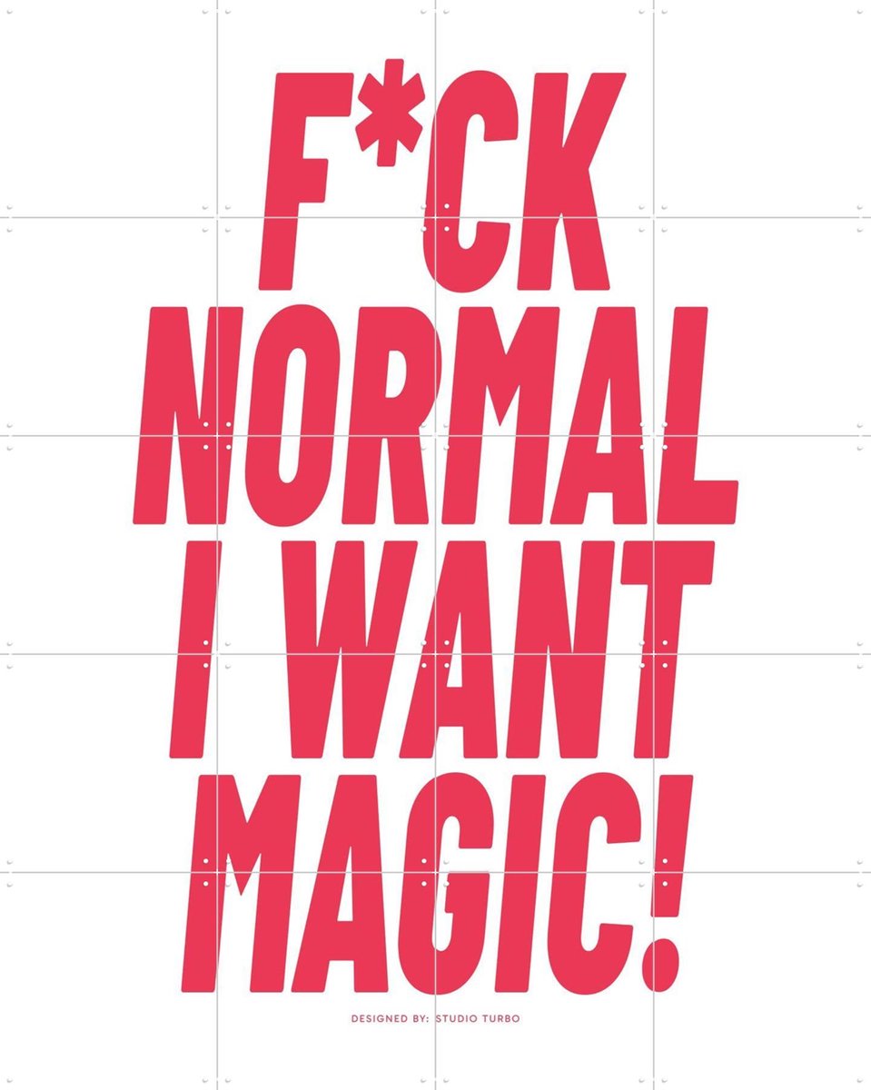 IXXI F*ck Normal, Studio Turbo - 80 x 100 cm - Gratis ophangtool - Grote wanddecoratie en posters - Typografie, Speels, Grafisch Ontwerp, Badkamer