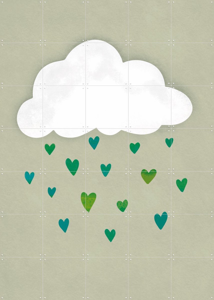 IXXI Clouds Of Love, EMELIEmaria & Various - 100 x 140 cm - Gratis ophangtool - Grote wanddecoratie en posters - Speels, Geometrische Kunst