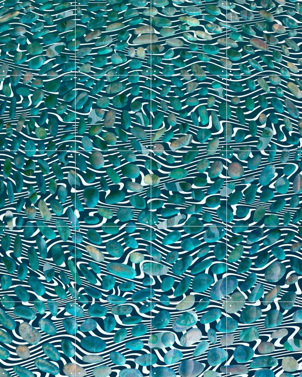IXXI Sitting By The River, Angelo Cerantola - 80 x 100 cm - Gratis ophangtool - Grote wanddecoratie en posters - Digitale Kunst, Kleurrijk, Abstract