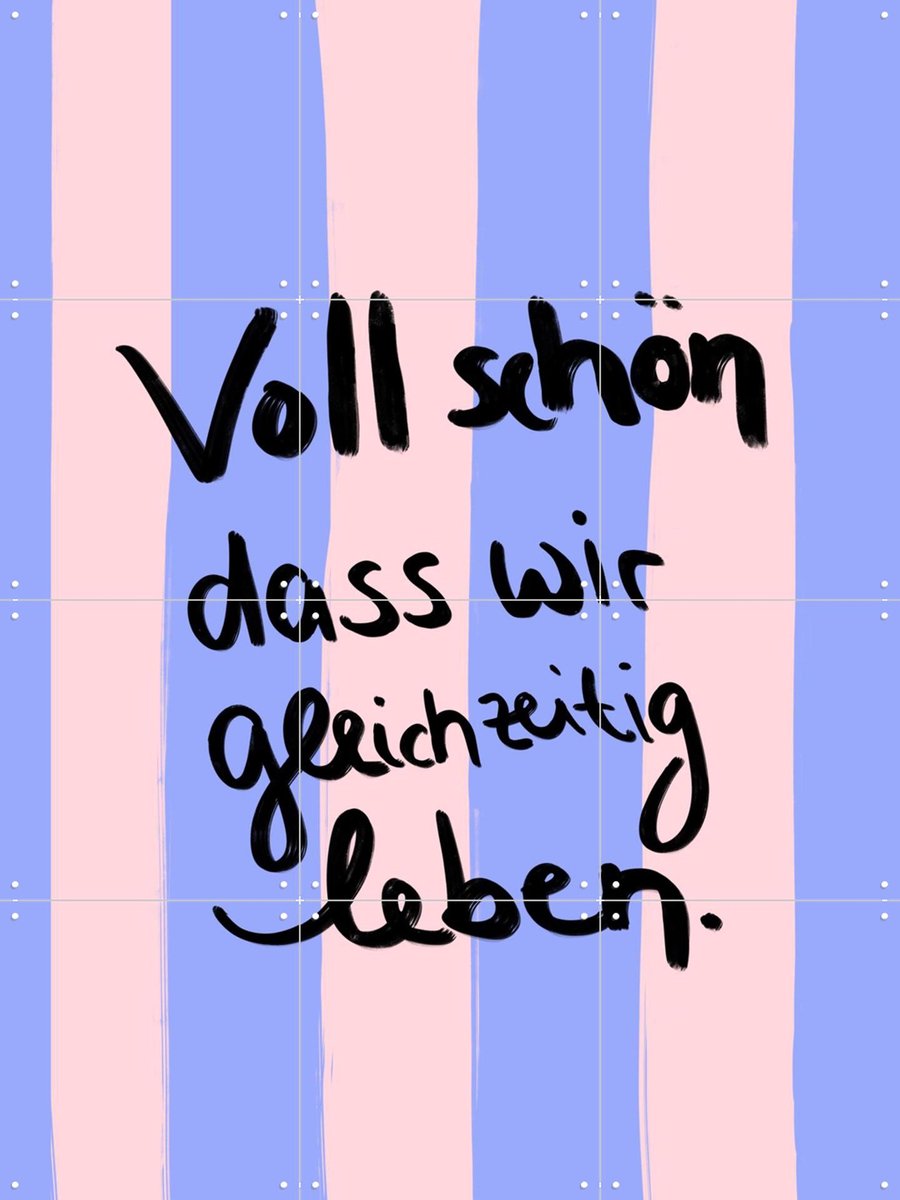 IXXI Voll Schön Dass Wir Gleichzeitig Leben - Stripes, Hej.Ibiza - 60 x 80 cm - Gratis ophangtool - Grote wanddecoratie en posters - Speels