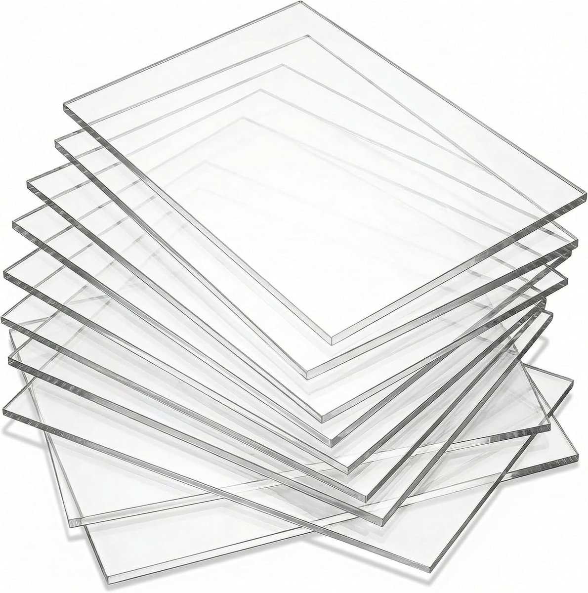 SnelShoppen - 10 Stuks Acrylaatplaat Plexiglas, Helder Perspex Blad 13x18cm, Voor Fotolijsten, Presentatieprojecten, Schilderen, 1mm Dikte