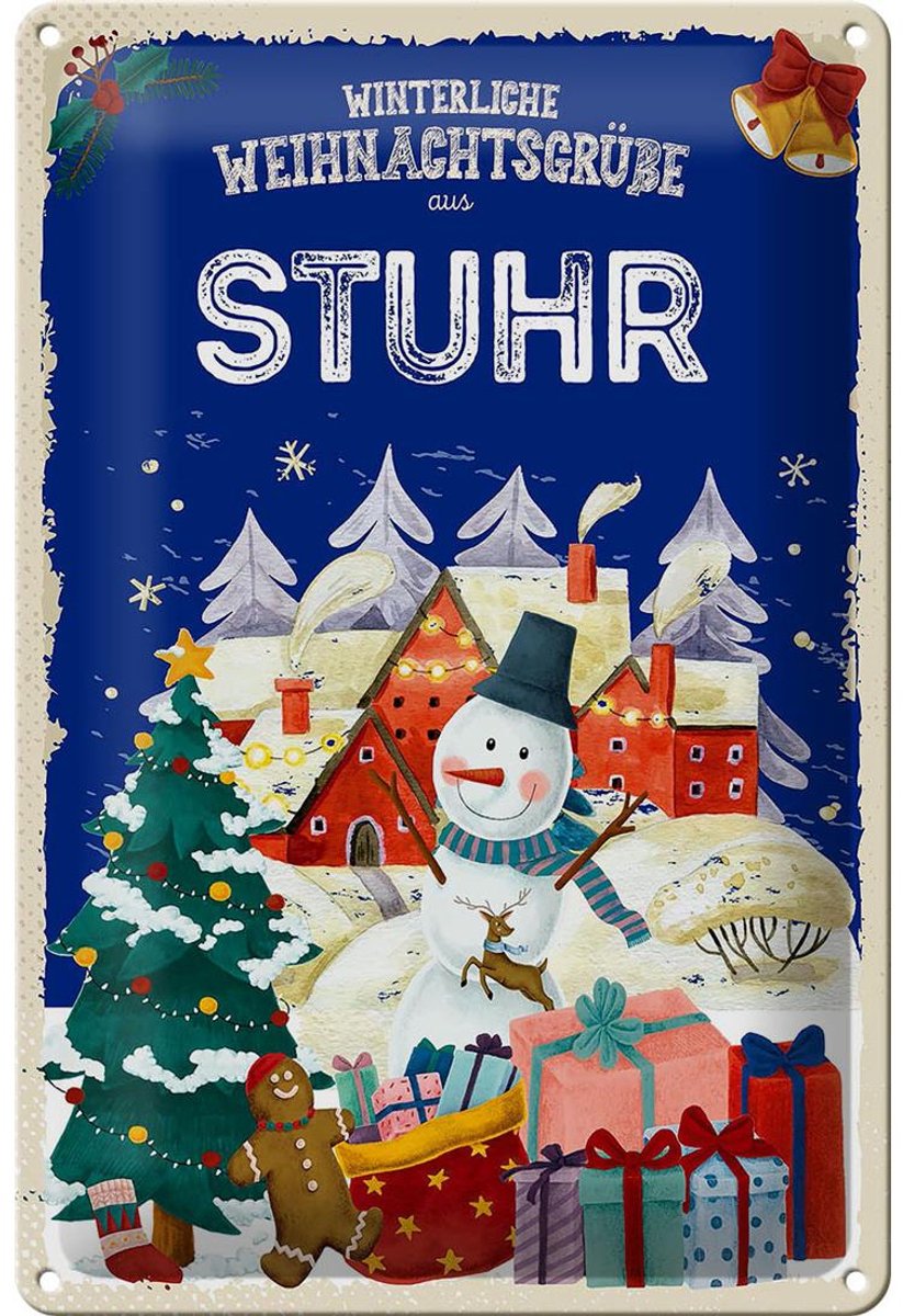 Blechschild Weihnachtsgrüße aus STUHR 20x30cm