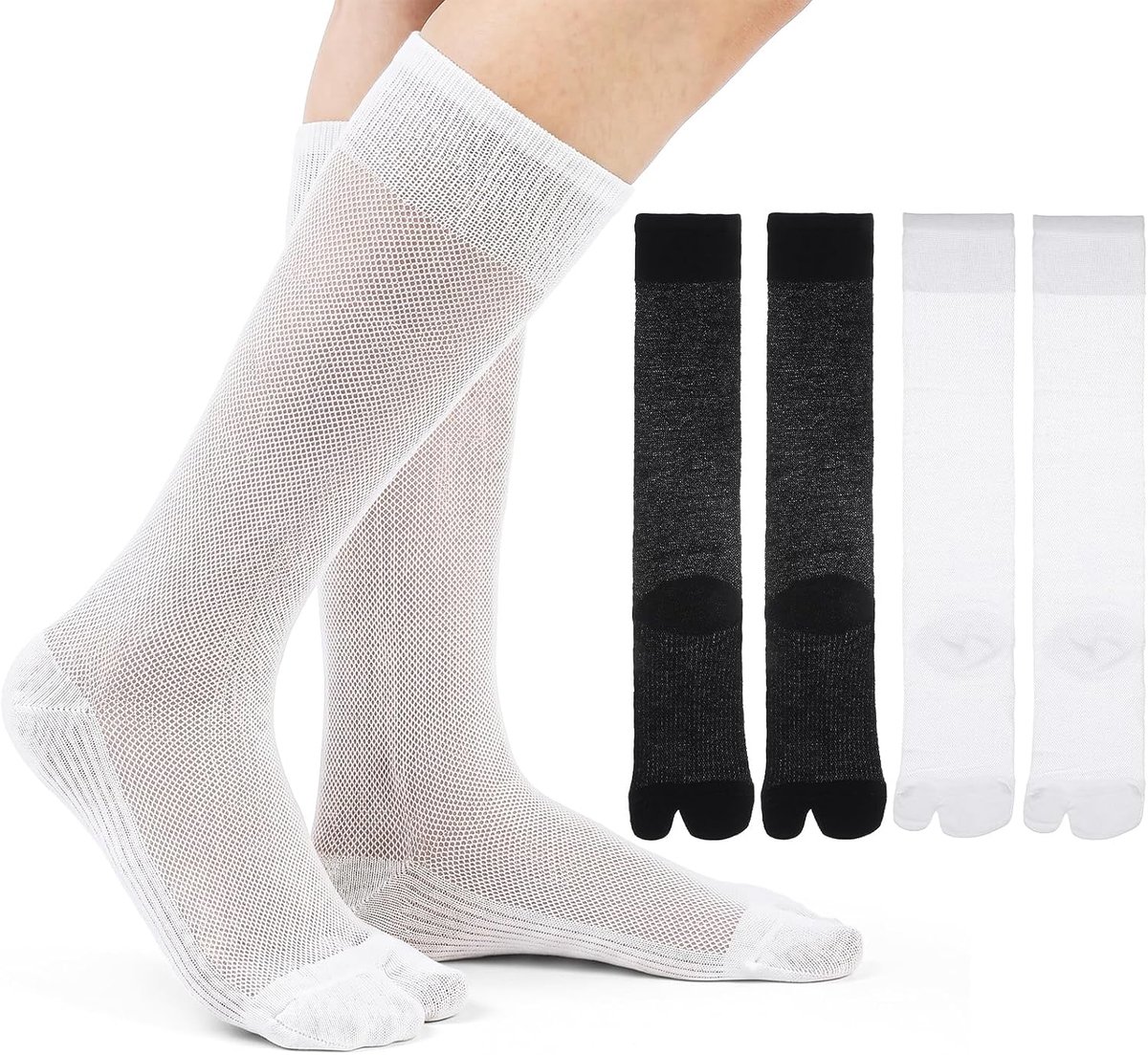 Sokken dames elastische tabi sokken wandelen yoga teensokken Japanse twee tenen sokken