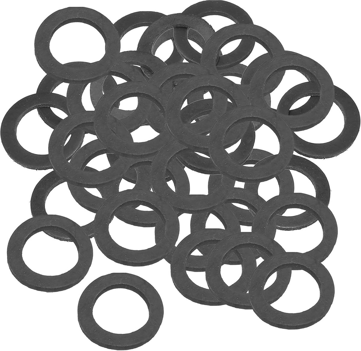 M16 Rubberen sluitringen, rubberen afdichting, rond, 80 stuks, 16 mm ID, 24 mm OD, 2 mm dik, platte sluitringen, set, afdichtingsrubber voor kraanbuis, bevestigingsschroef, zwart