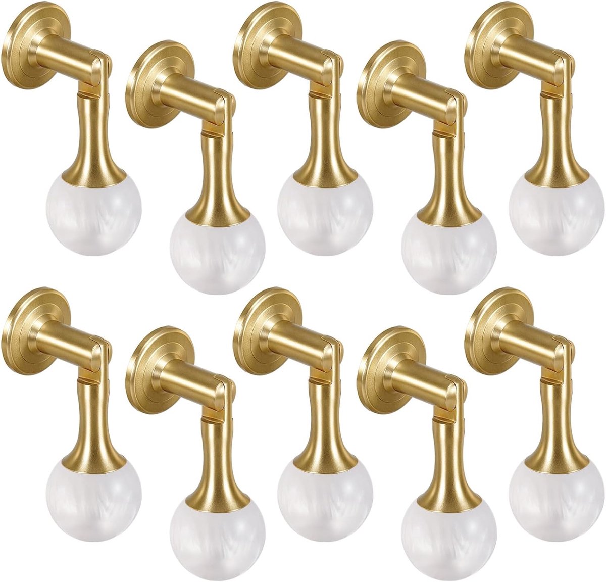 10 stuks messing kast trekt - natuurlijke edelsteen traanknoppen dressoir lade trekt met koperen basis, vintage hardware hanger handgrepen voor keuken kast kast - wit kristal