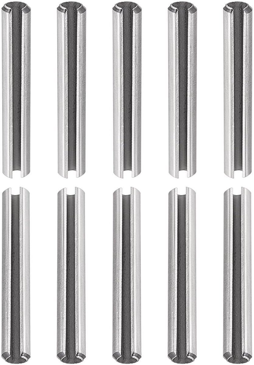 M2,5 x 20 mm (DxL) sleufveer pen - 20 stuks - goed voor huishoudelijke machinebevestiging - 304 roestvrij staal veer pluggen spanning roller pen - zilver