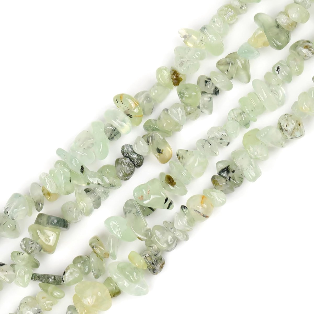 store 7-8 mm edelsteen groen prehnite chips parels streng 34 inch sieradenproductie parels