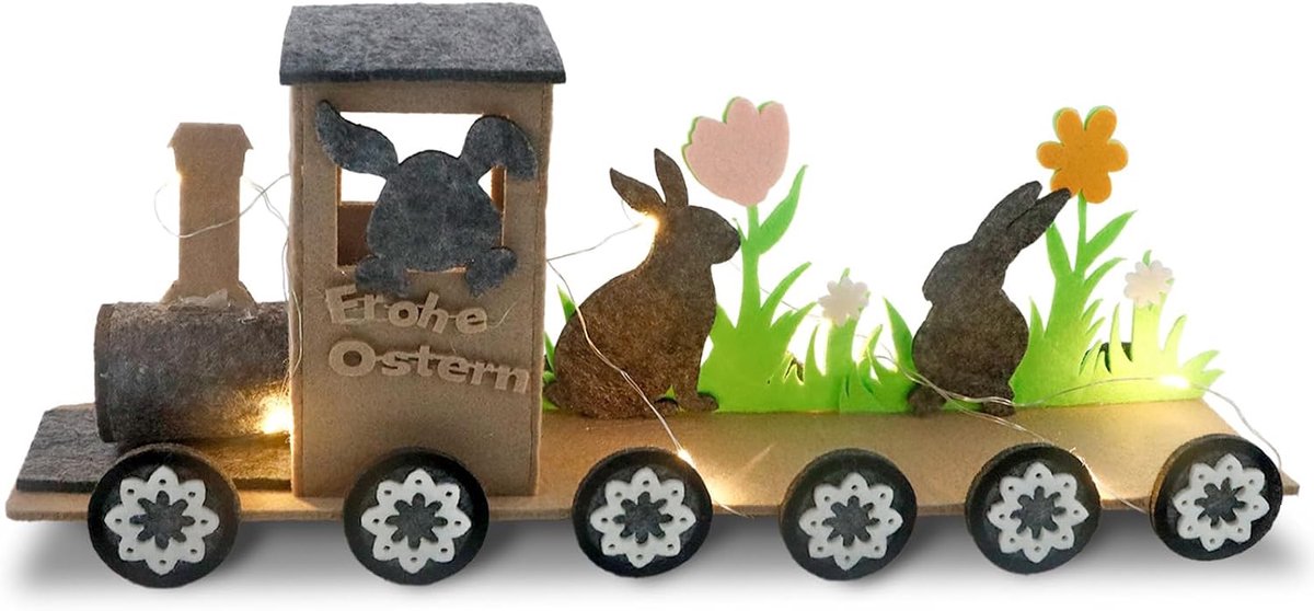 vilt, paashaas, paasdecoratie met led-lichtsnoer, paashaas, decoratie, Pasen, decoratie voor kinderen, geschenken
