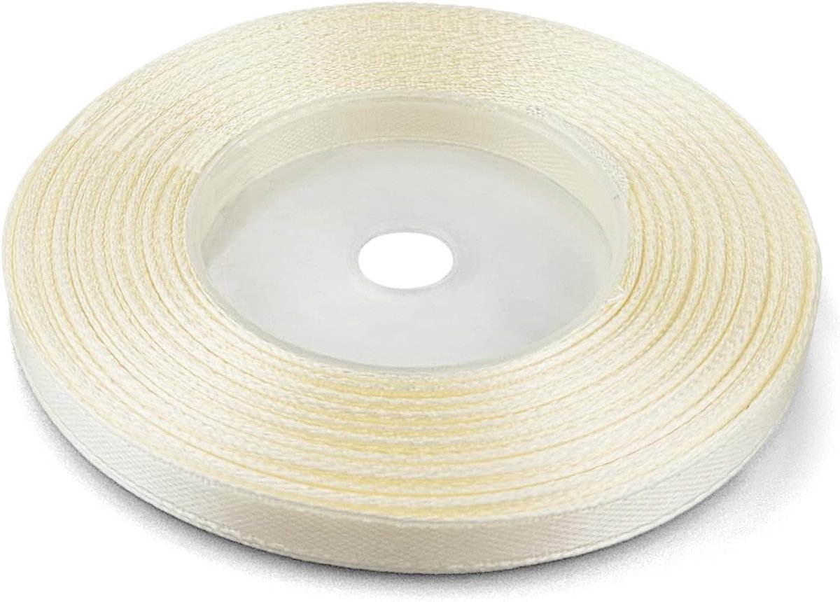 1 satijnen lint 6mmx32m ecru decoratieve roll voor crafting bruiloft gift verpakking party familiebijeenkomsten