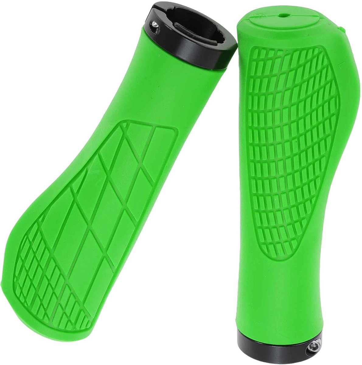 fietsstuurgrepen, antislip fietshandgrepen, vergrendelingsgrepen voor elektrische fietsen, trekking- en mountainbikes, groen