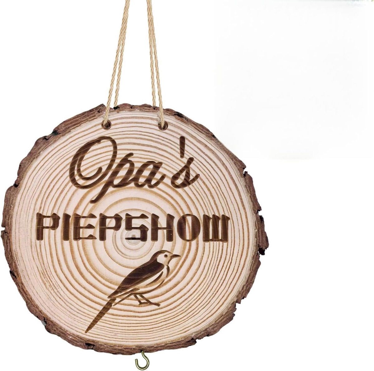 Vogelvoederhuis, wilde vogels, cadeau voor de beste opa, 13-14 cm diameter, handgesneden tuinbord, grappig opa-cadeau, attent cadeau voor opa