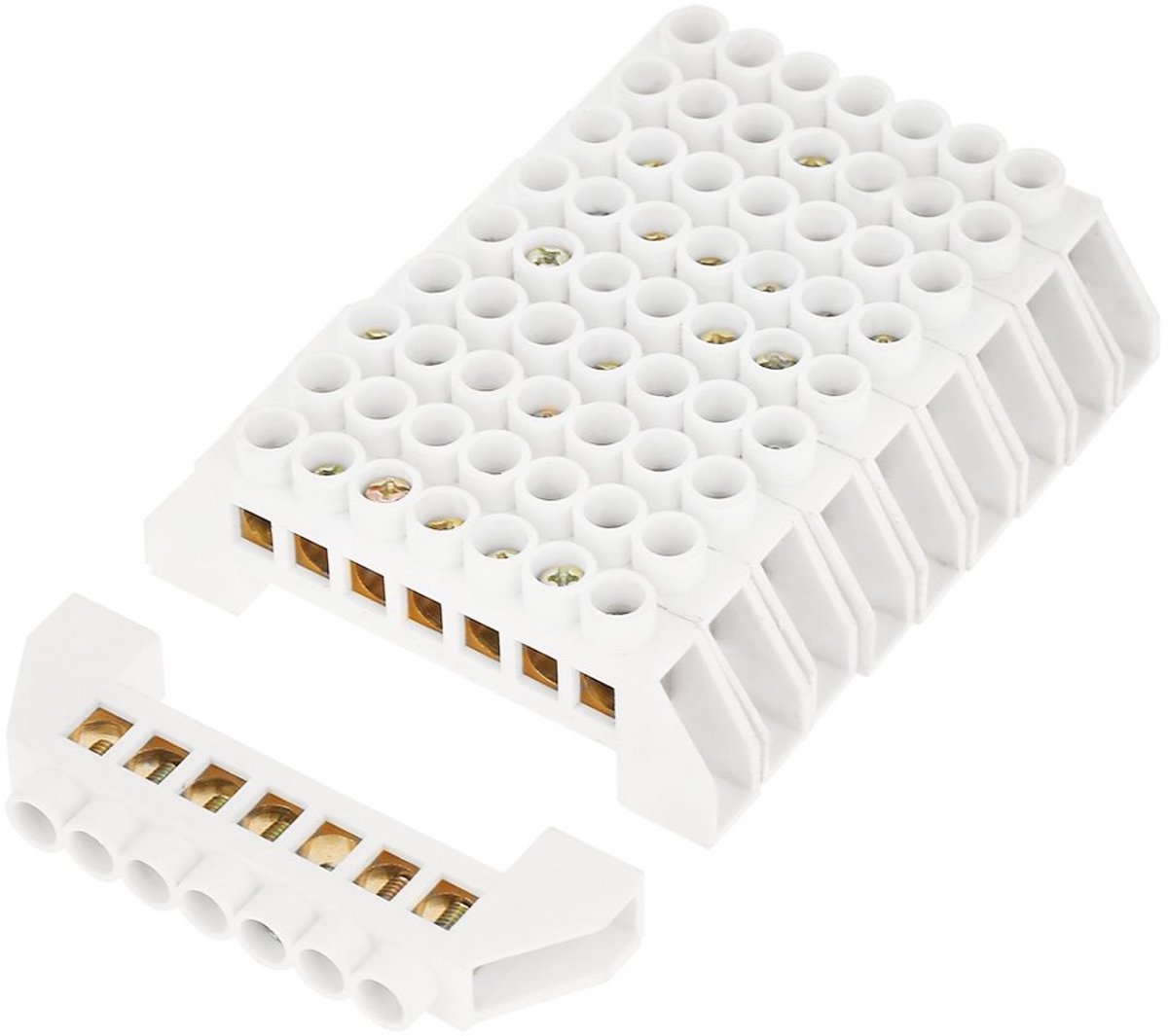 10 stuks 7-gaats M4 brugontwerp Elektrische distributie Draadschroef Messing klemmenblokconnectoren 8,5 * 3 ** 1,1 cm
