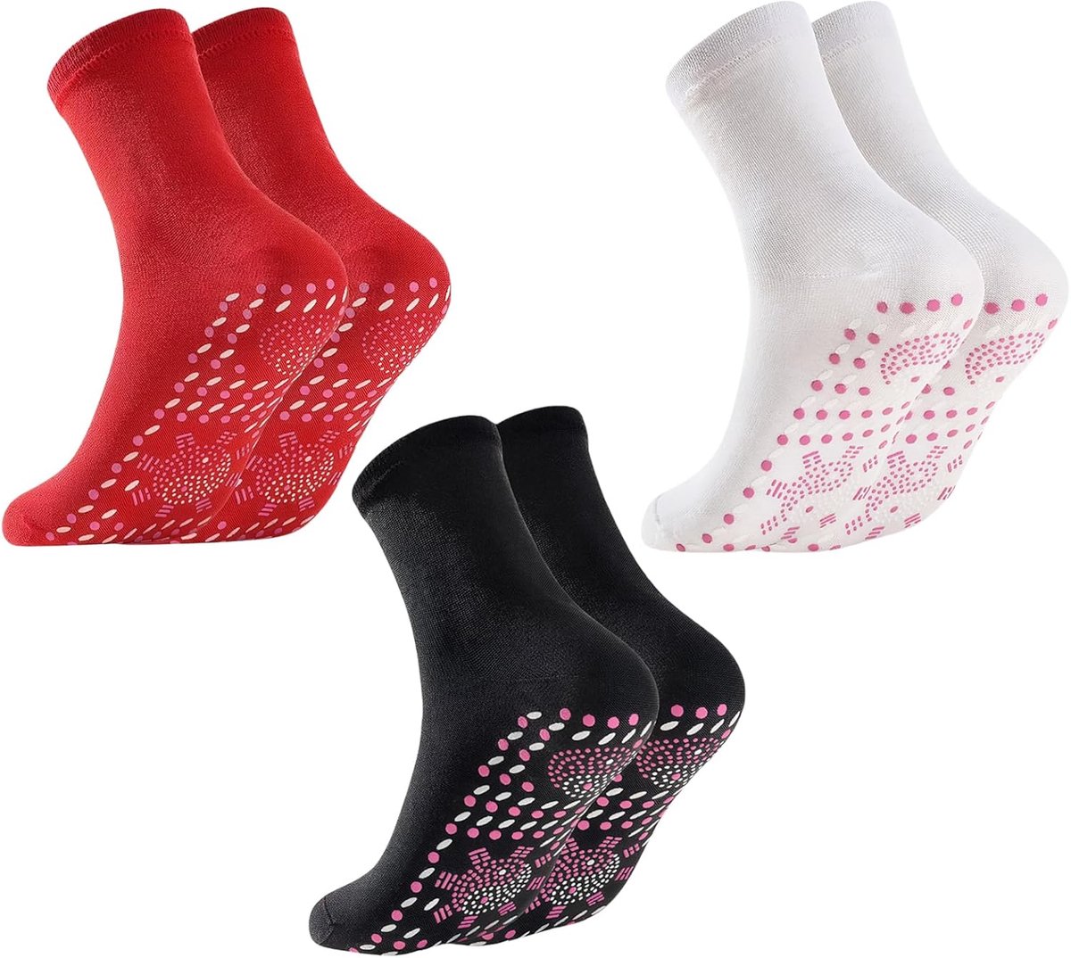 3 paar neurosokjes, zelfverwarmende toermalijn compressiekousen voor dames en heren, ademende gezondheidskousen met massage-effect voor outdoor skiën, wandelen, kamperen, hardlopen, comfort voor