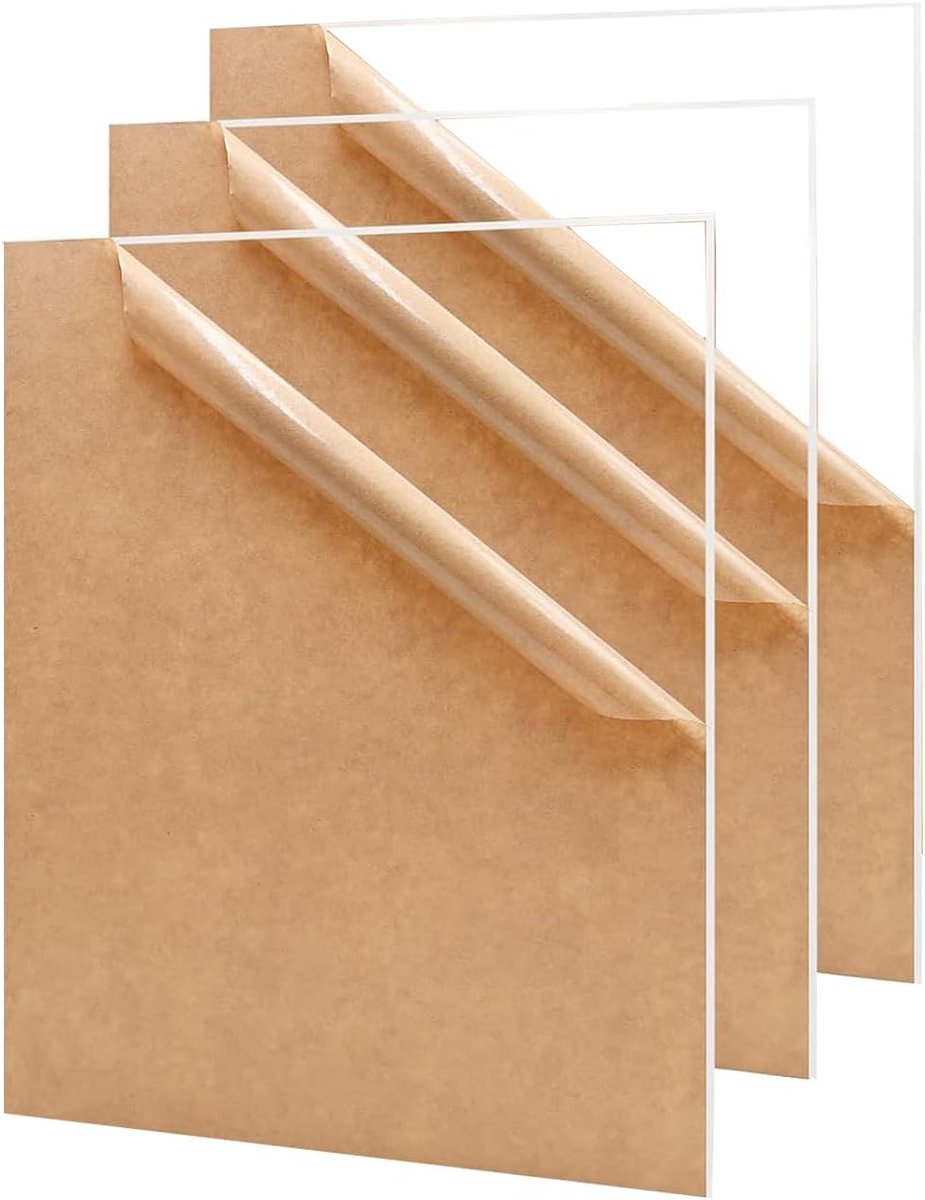 3 stuks transparante acryl kunststofplaat, 297 * 210 * 1mm platen, Uitknipbare heldere acrylglas platen voor acrylborden, huishoudelijke decoratie, display, fotolijsten, schilderen.