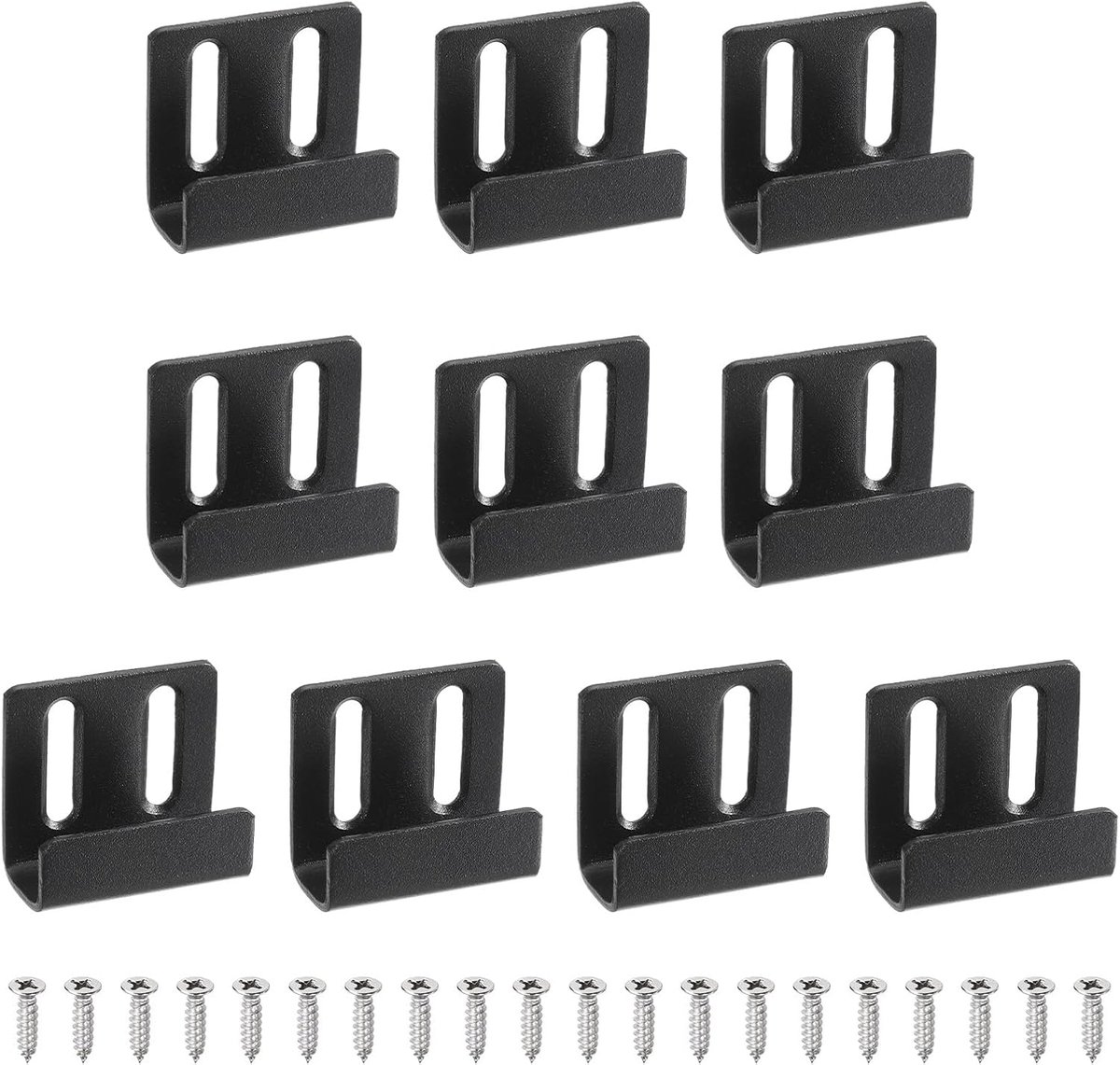 Haken voor tegels, verstelbare wandhouder voor zware lasten, displayhaken, steenstopper met spiegelschroeven, zwart, binnenbreedte 15 mm