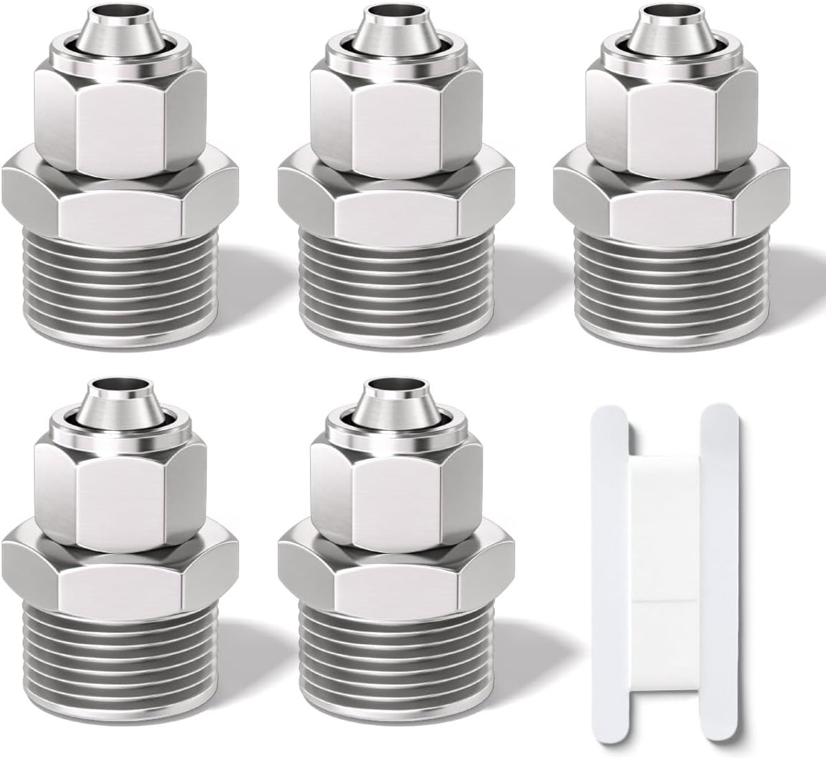 5 stuks 4 mm buis OD x 1/8 “Male BSP Thread Rechte Push To Connect Borgmoer Tube Pneumatische Fitting, KPC4-01 Snelle Lucht Line Adapter