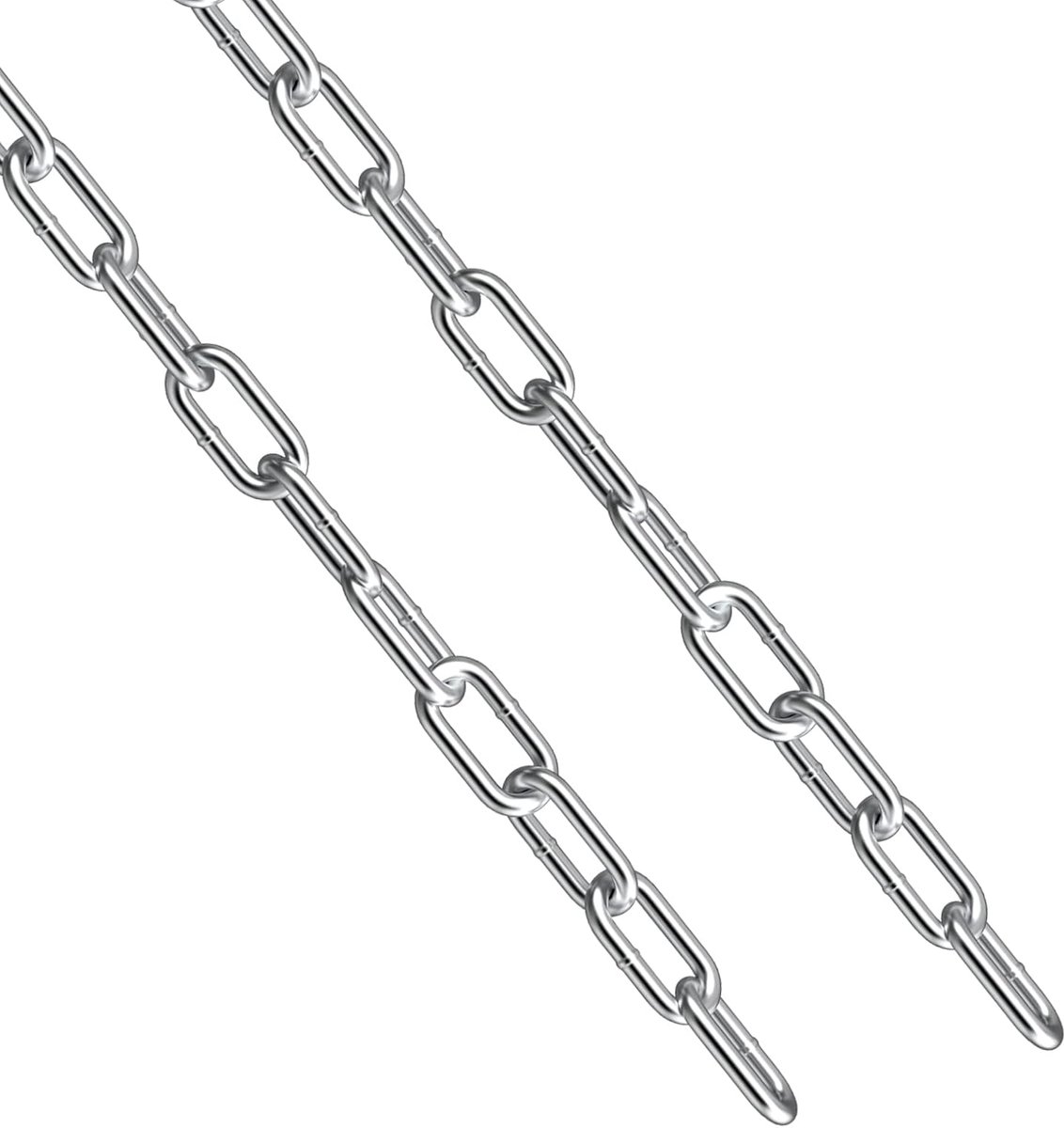 Link Security Chain - 3/16" × 2Ft 304 roestvrijstalen ketting - 2-pack zware metalen kettingsloten voor opknoping planten buiten fiets Scooters Trailers Poorten en eigenschappen - 800 lbs belasting